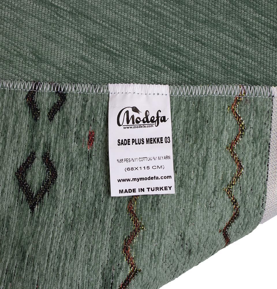 Luxury Woven Chenille Islamic Prayer Rug - Kaba Sage Green image 6