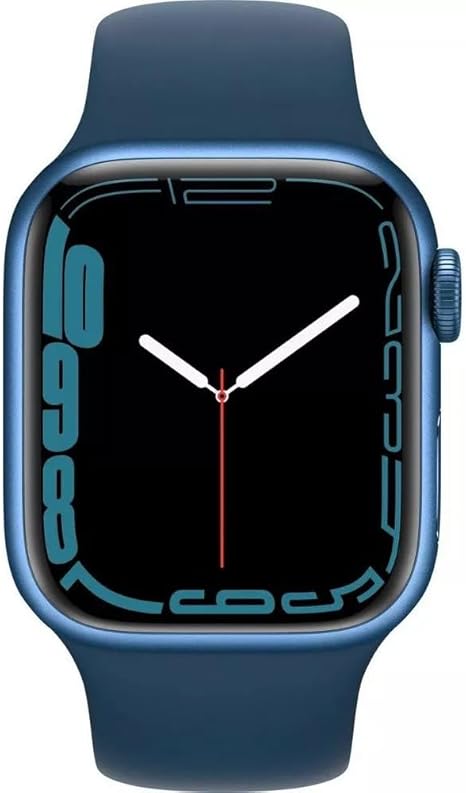 Apple Watch Series 7 (GPS + Cellular, 45mm) Blue Aluminum Case with Abyss Blue Sport Band, Regular (Renewed) image 2