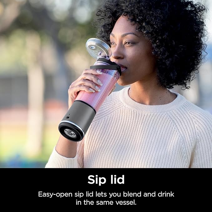 Ninja BC151BK Blast Portable Blender, Cordless, 18oz. Vessel, Personal Blender-for Shakes & Smoothies, BPA Free, Leakproof-Lid & Sip Spout, USB-C Rechargeable, Dishwasher Safe Parts, Black image 4