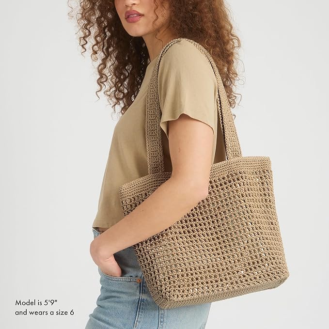 The Sak Casual Classics Tote Bag - Hand Crochet Woman's Purse For Everyday, Travel, Beach Bag - Handbag With Shoulder Straps image 2