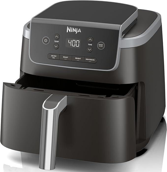 Ninja Air Fryer Pro 4-in-1 with 5 QT Capacity, Air Fry, Roast, Reheat, Dehydrate, Air Crisp Technology with 400F for hot, 120 Volts, Nonstick Basket & Crisper Plate, Grey, AF141 image 1
