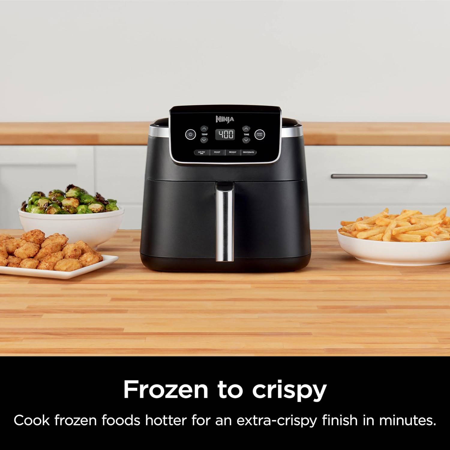 Ninja Air Fryer Pro 4-in-1 with 5 QT Capacity, Air Fry, Roast, Reheat, Dehydrate, Air Crisp Technology with 400F for hot, 120 Volts, Nonstick Basket & Crisper Plate, Grey, AF141 image 6