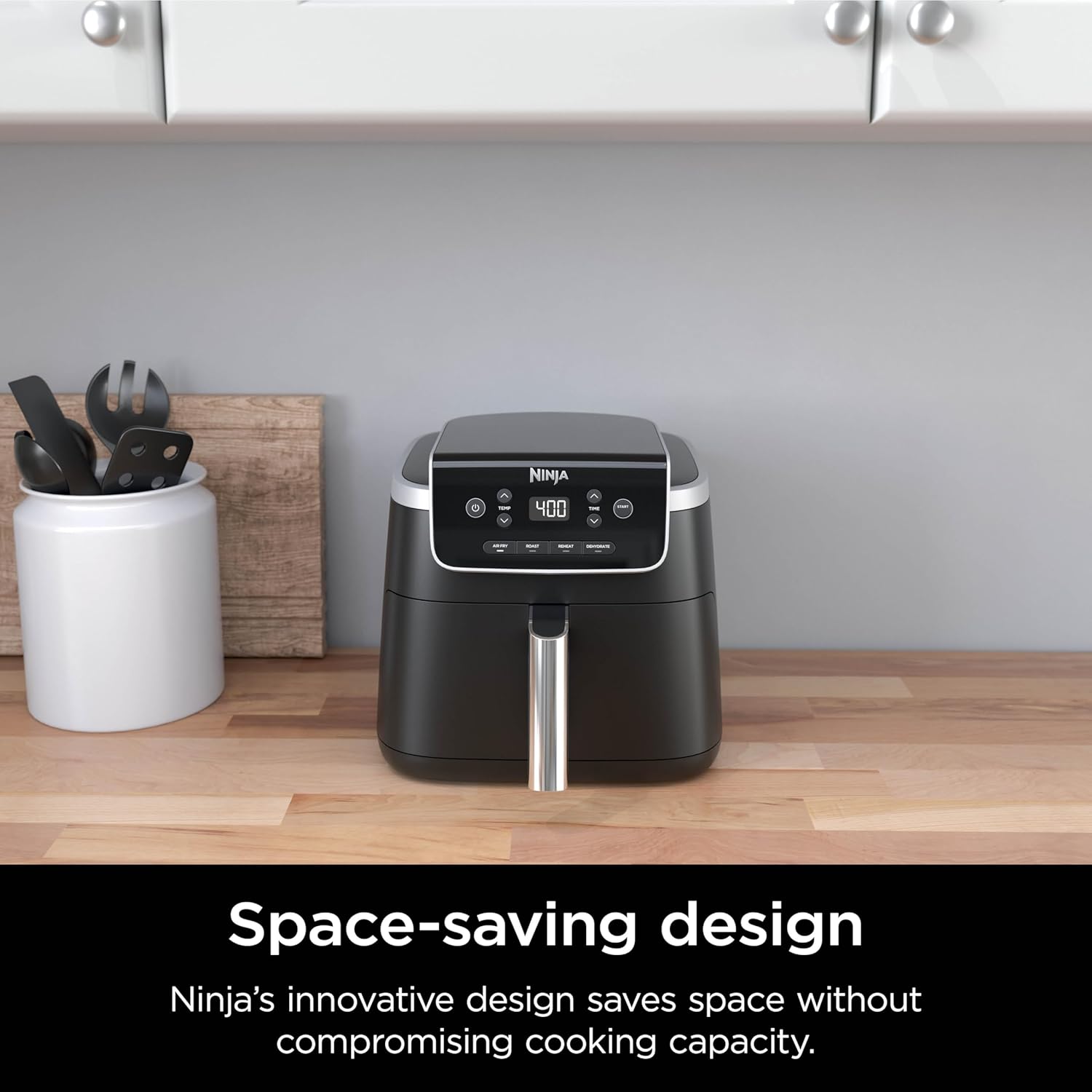 Ninja Air Fryer Pro 4-in-1 with 5 QT Capacity, Air Fry, Roast, Reheat, Dehydrate, Air Crisp Technology with 400F for hot, 120 Volts, Nonstick Basket & Crisper Plate, Grey, AF141 image 7