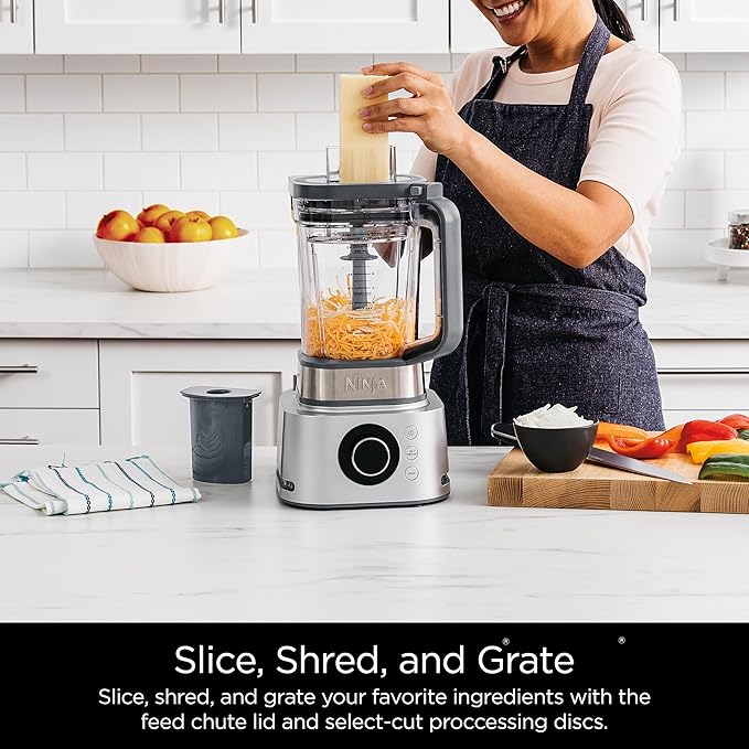 Ninja Blender & Food Processor Combo, Foodi Power Blender System for Smoothies, Bowls, Spreads & Shakes, 6 Functions, 72-oz Glass Pitcher, To-Go Cups, Silver, SS401 image 3