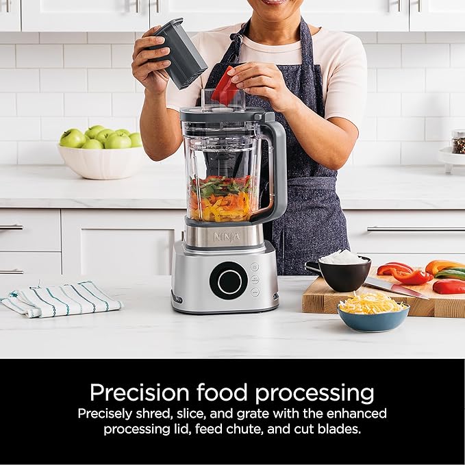 Ninja Blender & Food Processor Combo, Foodi Power Blender System for Smoothies, Bowls, Spreads & Shakes, 6 Functions, 72-oz Glass Pitcher, To-Go Cups, Silver, SS401 image 4