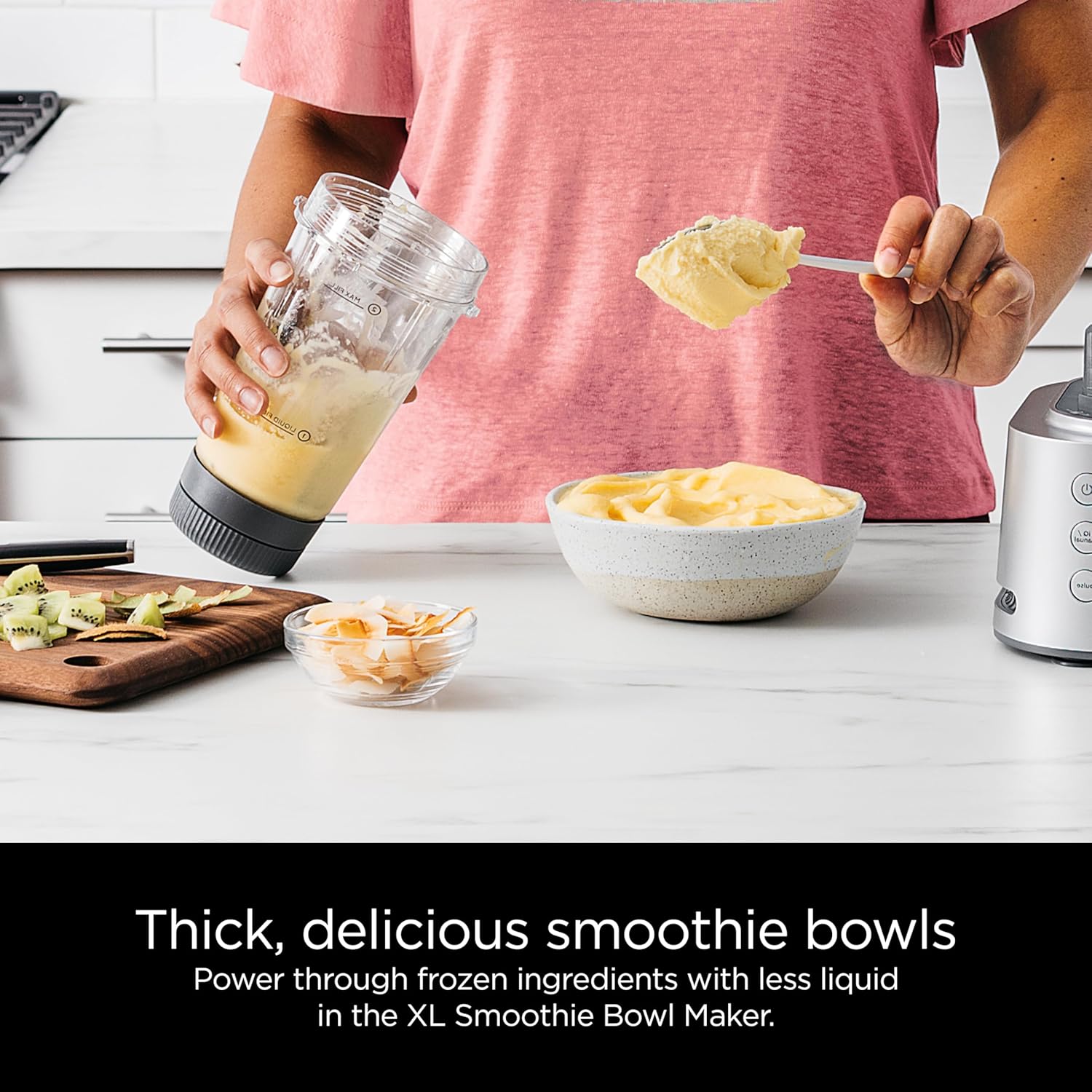 Ninja Blender & Food Processor Combo, Foodi Power Blender System for Smoothies, Bowls, Spreads & Shakes, 6 Functions, 72-oz Glass Pitcher, To-Go Cups, Silver, SS401 image 6