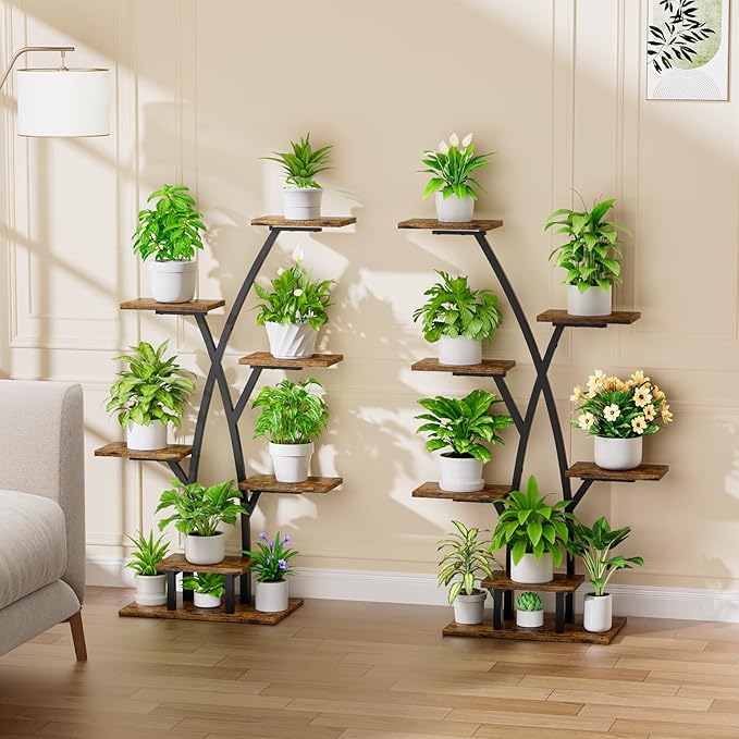 Plant Stand With Grow Lights - 7 Tiered Corner Shelf for Multiple Plants, 42" Metal Shelves, Flower Holder Display Rack for Indoor Home Patio Balcony image 3