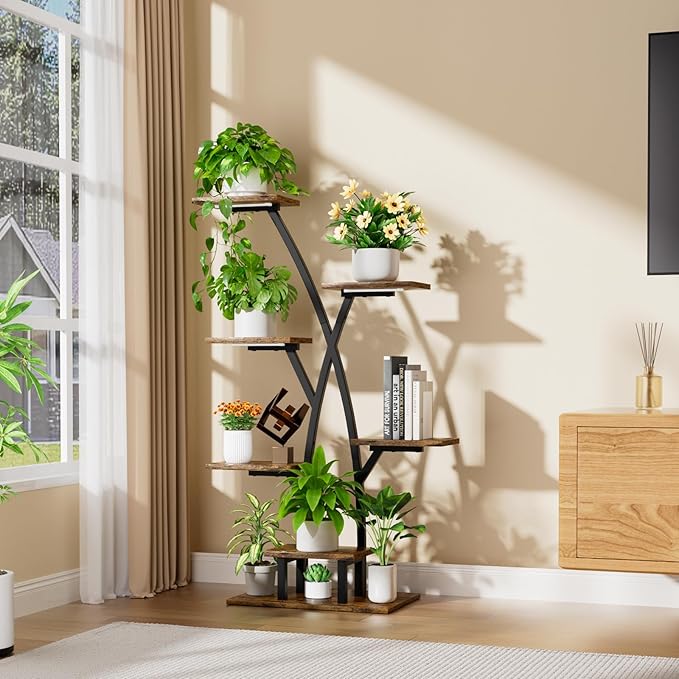 Plant Stand With Grow Lights - 7 Tiered Corner Shelf for Multiple Plants, 42" Metal Shelves, Flower Holder Display Rack for Indoor Home Patio Balcony image 7