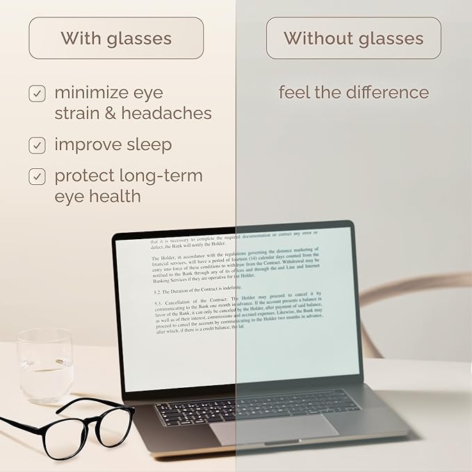 IBOANN Iconic Blue Light Glasses for Woman - Computer Glasses 99% Blue Light Blocking - Anti Eyestrain & UV Glare Protection image 3