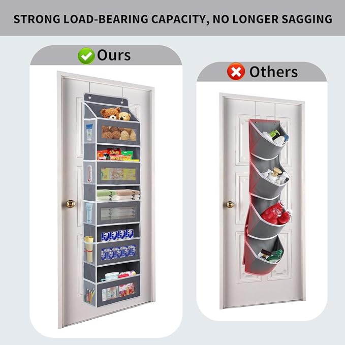 Over the door organizer, Bathroom Organizers and Storage 5 Shelf Hanging with 10 Mesh Side Pockets, Stuffed Animal Storage for Pantry Laundry Bathroom Nursery Closet Baby Essential image 3