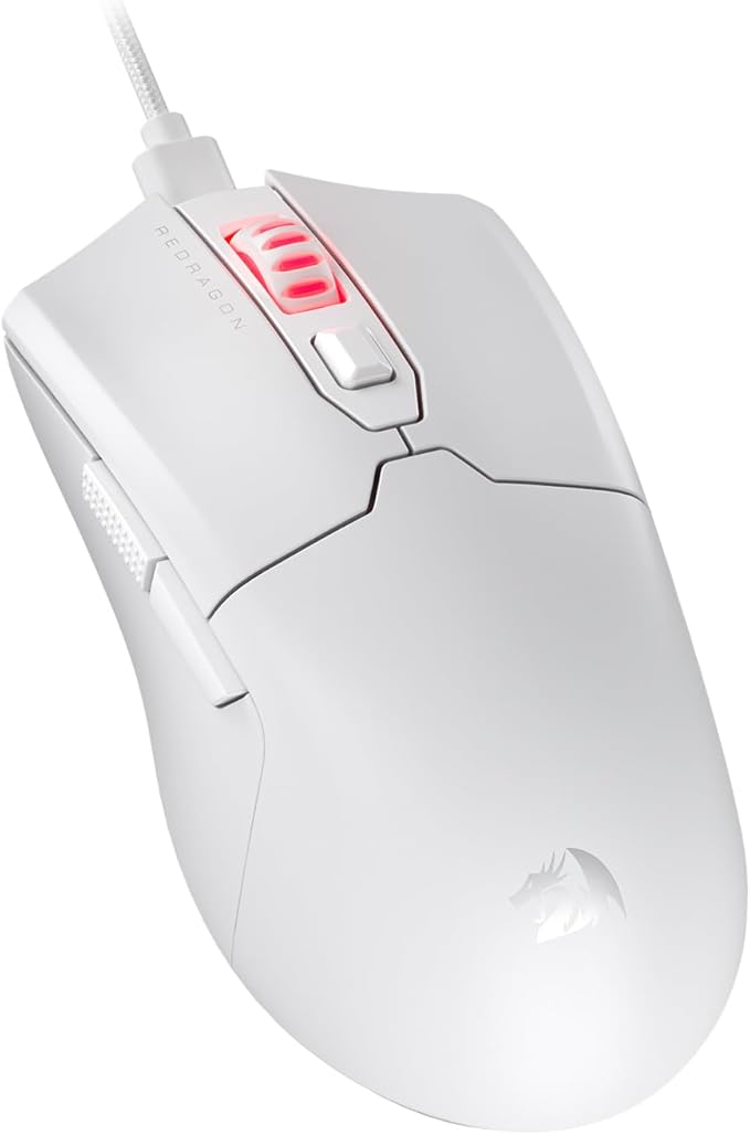Redragon M995 Wired Gaming Mouse, 26000 DPI Optical Gamer Mouse with 6 Programmable Buttons & 5 Backlit Modes, 51G Ultra Lightweight, Software Supports DIY Keybinds, White image 1