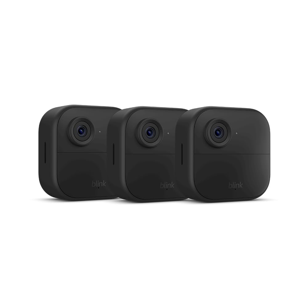 Blink Outdoor 4 (newest model), Wireless smart security camera, two-year battery, 1080p HD day and infrared night live view, two-way talk – 3 camera system image 2
