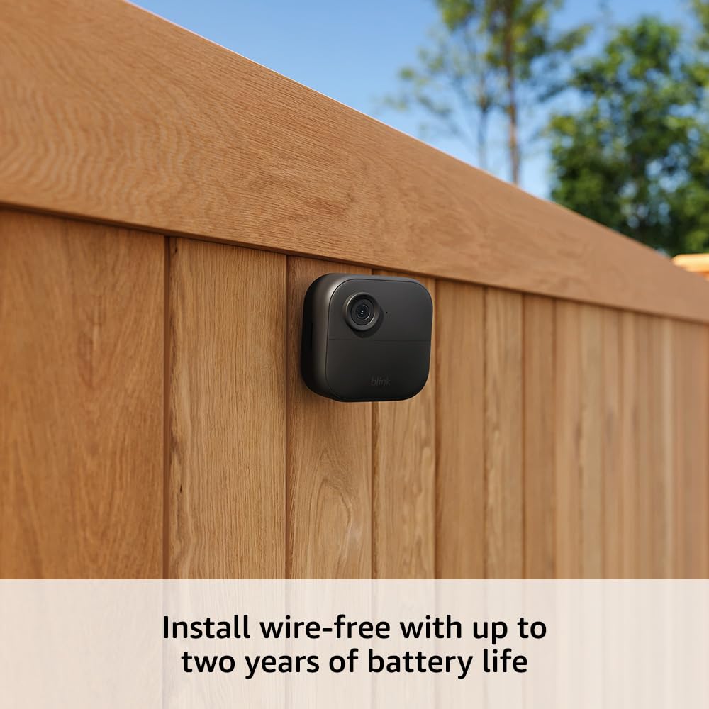 Blink Outdoor 4 (newest model), Wireless smart security camera, two-year battery, 1080p HD day and infrared night live view, two-way talk – 3 camera system image 5