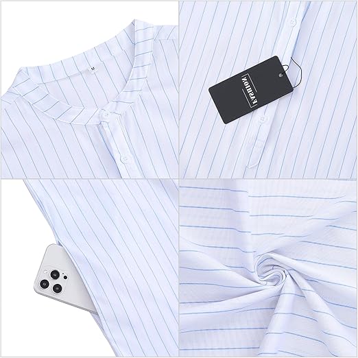 TURETRENDY Men's Long Sleeve Kaftan Thobe Button Down Henley Robe Casual Side Split Gown Shirt with Pocket image 5