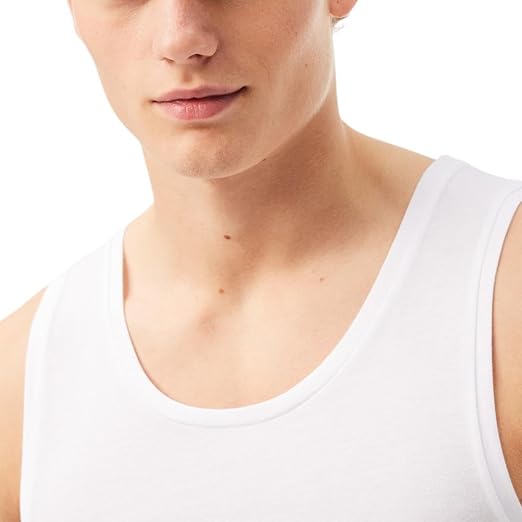 Lacoste Men's 100% Cotton Regular Fit Crew Neck Tank Top, 3-Pack image 5