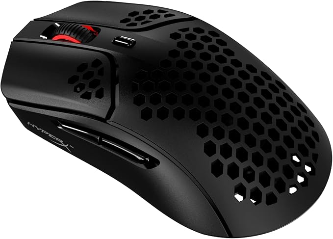 HyperX Pulsefire Haste – Wireless Gaming Mouse – Ultra Lightweight, 61g, 100 Hour Battery Life, 2.4Ghz Wireless, Honeycomb Shell, Hex Design, Up to 16000 DPI, 6 Programmable Buttons – Black, 4P5D7AA image 1