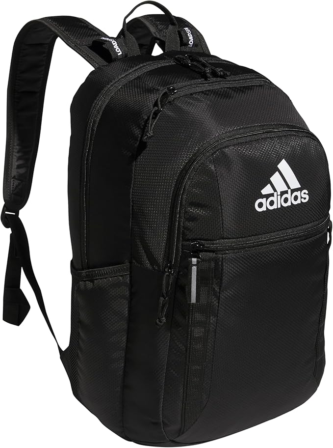 adidas Excel Backpack, Durable Large Athletic Laptop Bag, Black/White, One Size image 1