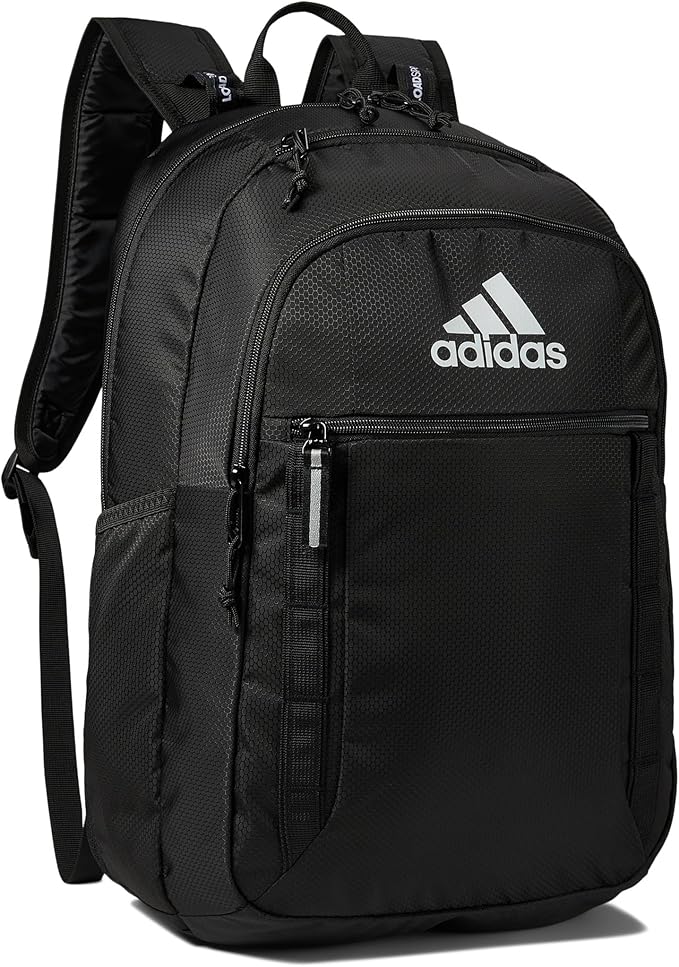 adidas Excel Backpack, Durable Large Athletic Laptop Bag, Black/White, One Size image 4