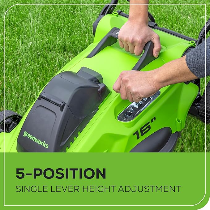 Greenworks 40V 16" Brushless Cordless (Push) Lawn Mower (75+ Compatible Tools), 4.0Ah Battery and Charger Included image 6