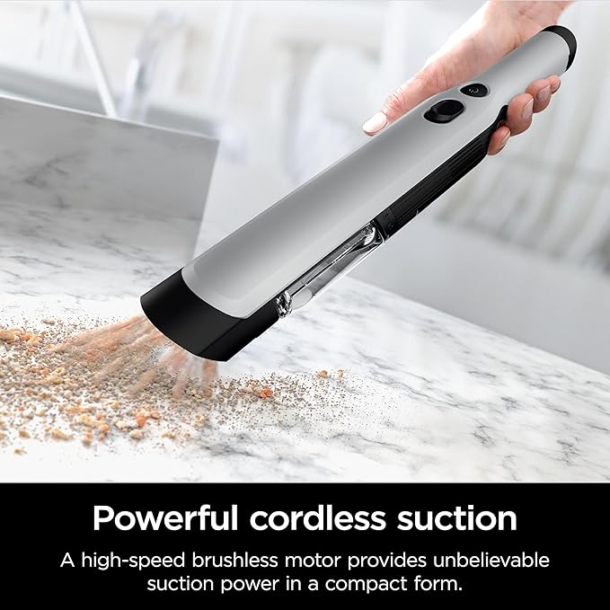 Shark WANDVAC Cordless Hand Vac, Lightweight, Versatile and Portable at 1.4 lbs., Powerful Suction, Charging Dock, One-Touch Empty, New Furfins Tool & Crevice Tool for Pet & Home, Gray, image 3