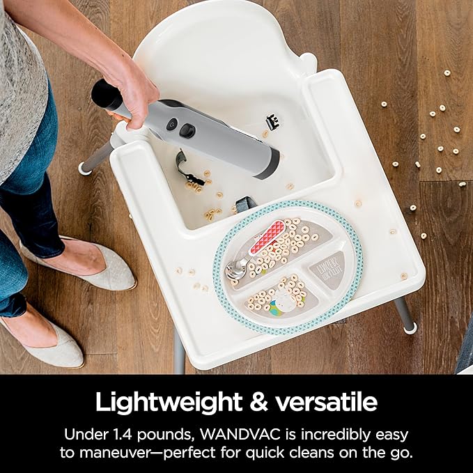 Shark WANDVAC Cordless Hand Vac, Lightweight, Versatile and Portable at 1.4 lbs., Powerful Suction, Charging Dock, One-Touch Empty, New Furfins Tool & Crevice Tool for Pet & Home, Gray, image 5