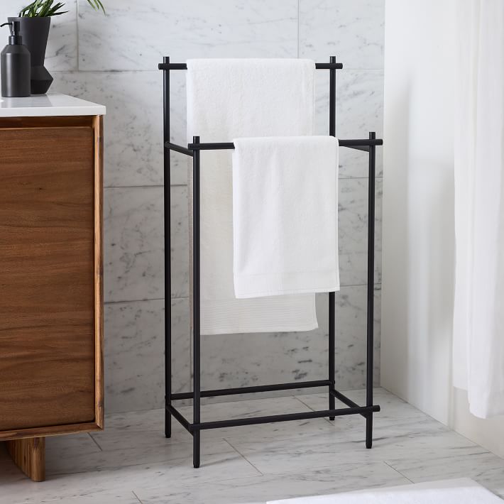 Modern Overhang Freestanding Towel Rack image 1