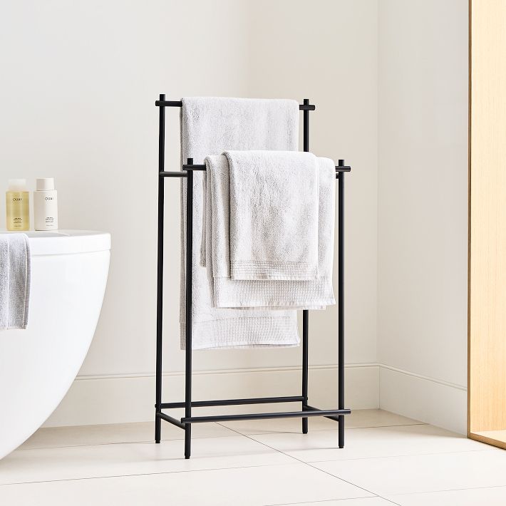 Modern Overhang Freestanding Towel Rack image 2