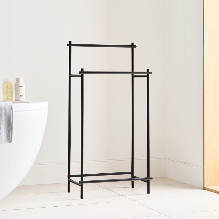 Modern Overhang Freestanding Towel Rack image 3