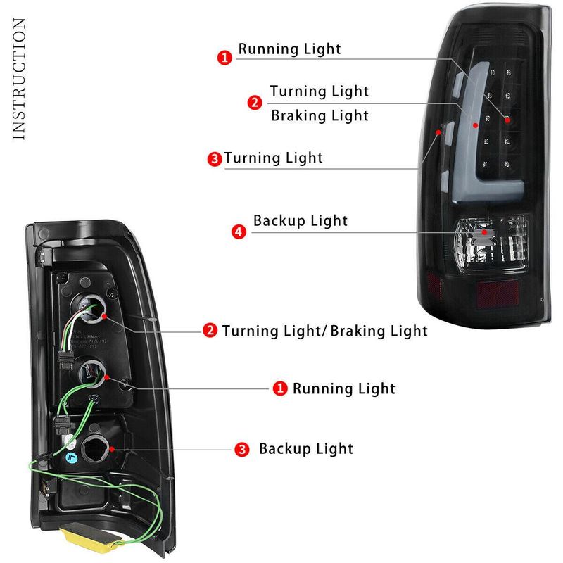YITAMOTOR® Headlights & LED Tail Lights for 1999-2002 Chevy Silverado 1500/2500/3500, Complete Lamp Kit image 9