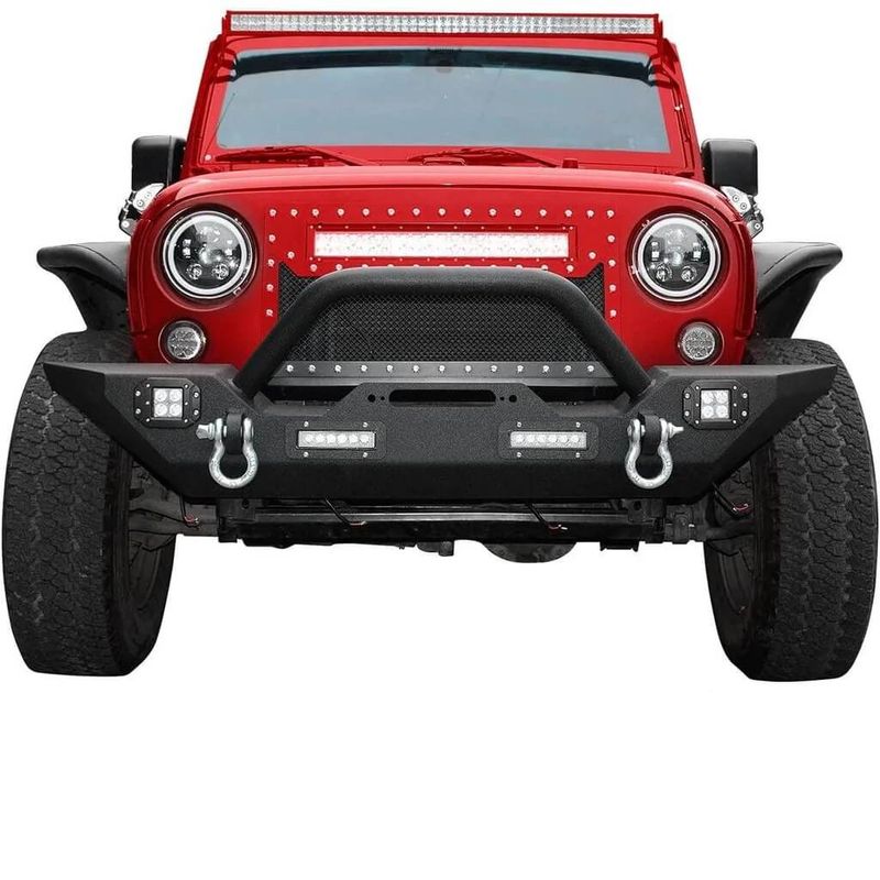 YITAMOTOR Front Bumper for 07-18 Jeep Wrangler JK & Unlimited Rock Crawler Bumper image 2