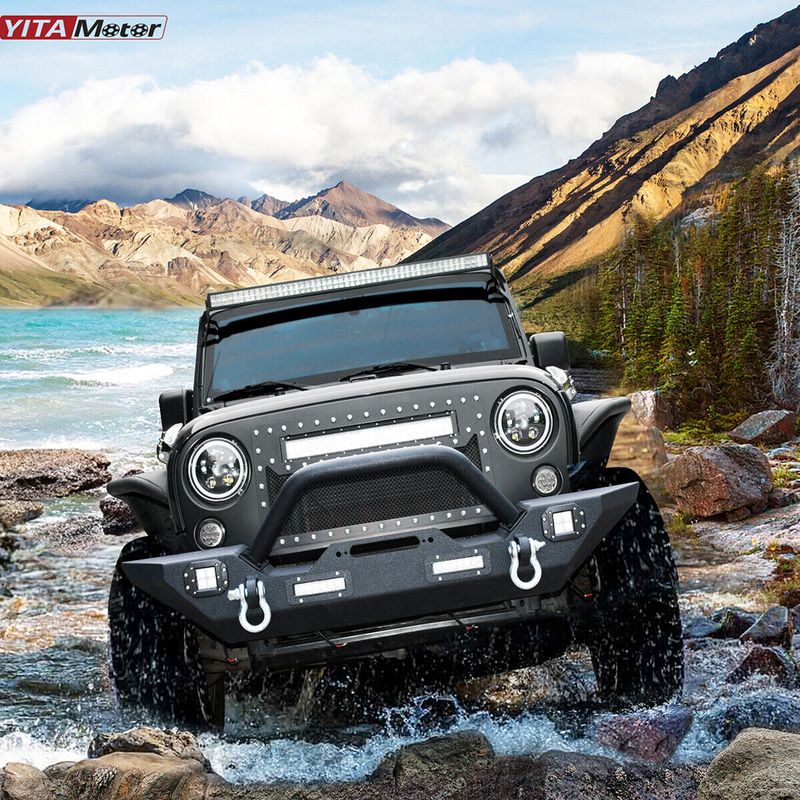 YITAMOTOR Front Bumper for 07-18 Jeep Wrangler JK & Unlimited Rock Crawler Bumper image 3
