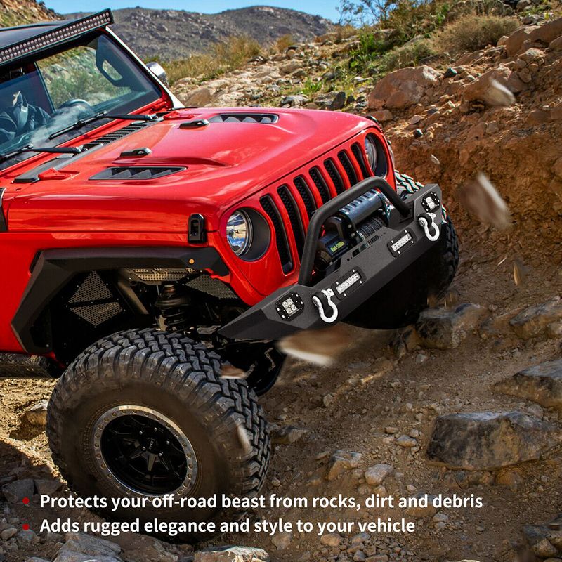 YITAMOTOR Front Bumper for 07-18 Jeep Wrangler JK & Unlimited Rock Crawler Bumper image 4