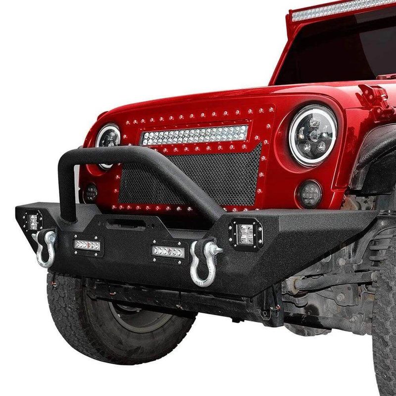 YITAMOTOR Front Bumper for 07-18 Jeep Wrangler JK & Unlimited Rock Crawler Bumper image 7