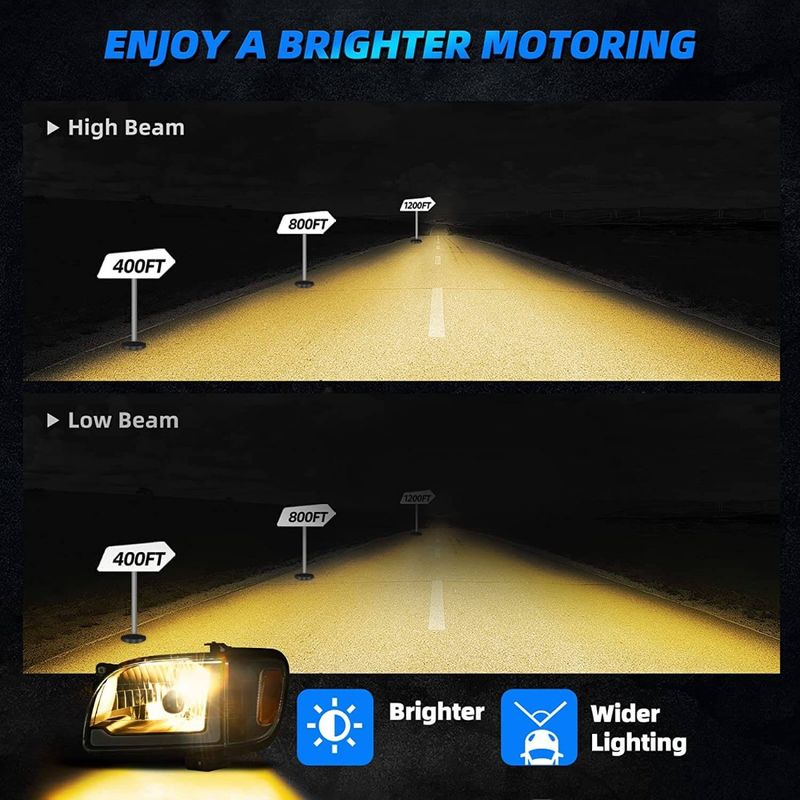 YITAMOTOR LED DRL 2001-2004 Toyota Tacoma Headlight Assembly Pickup Black Housing + Bumper Lights image 5