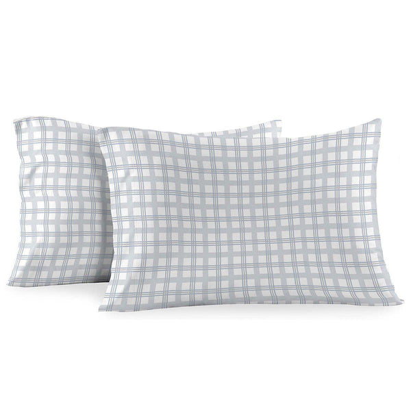 Heavyweight Printed Flannel Duvet Covers 170GSM - Gray Check image 2