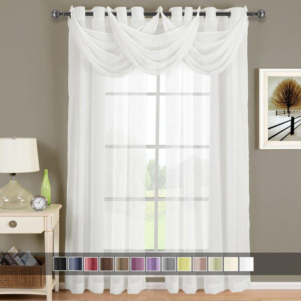 Abri Grommet Crushed Sheer Curtain Panel (Single) image 1
