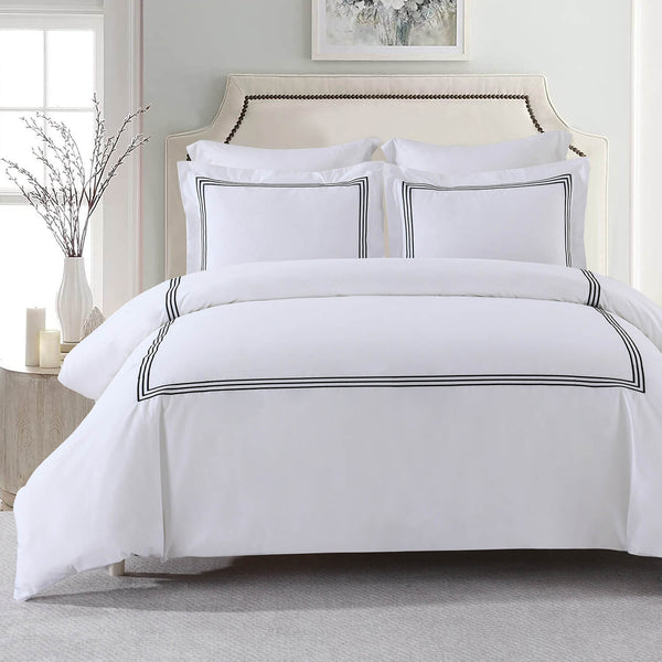 Adeline Percale Embroidered Duvet Cover Set - 100% Cotton image 1