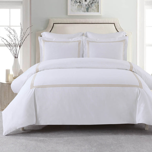 Adeline Percale Embroidered Duvet Cover Set - 100% Cotton image 3