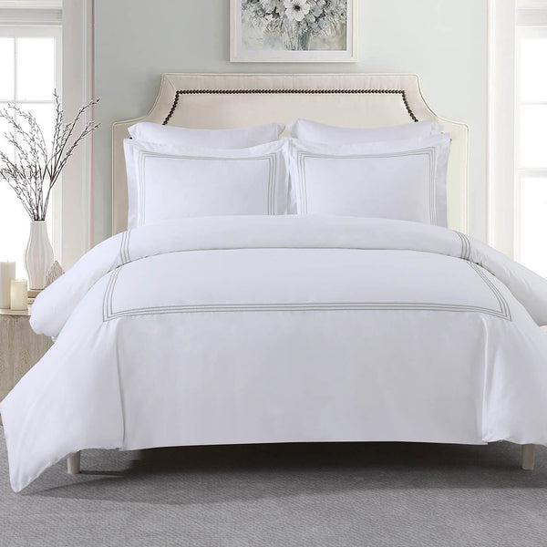Adeline Percale Embroidered Duvet Cover Set - 100% Cotton image 5
