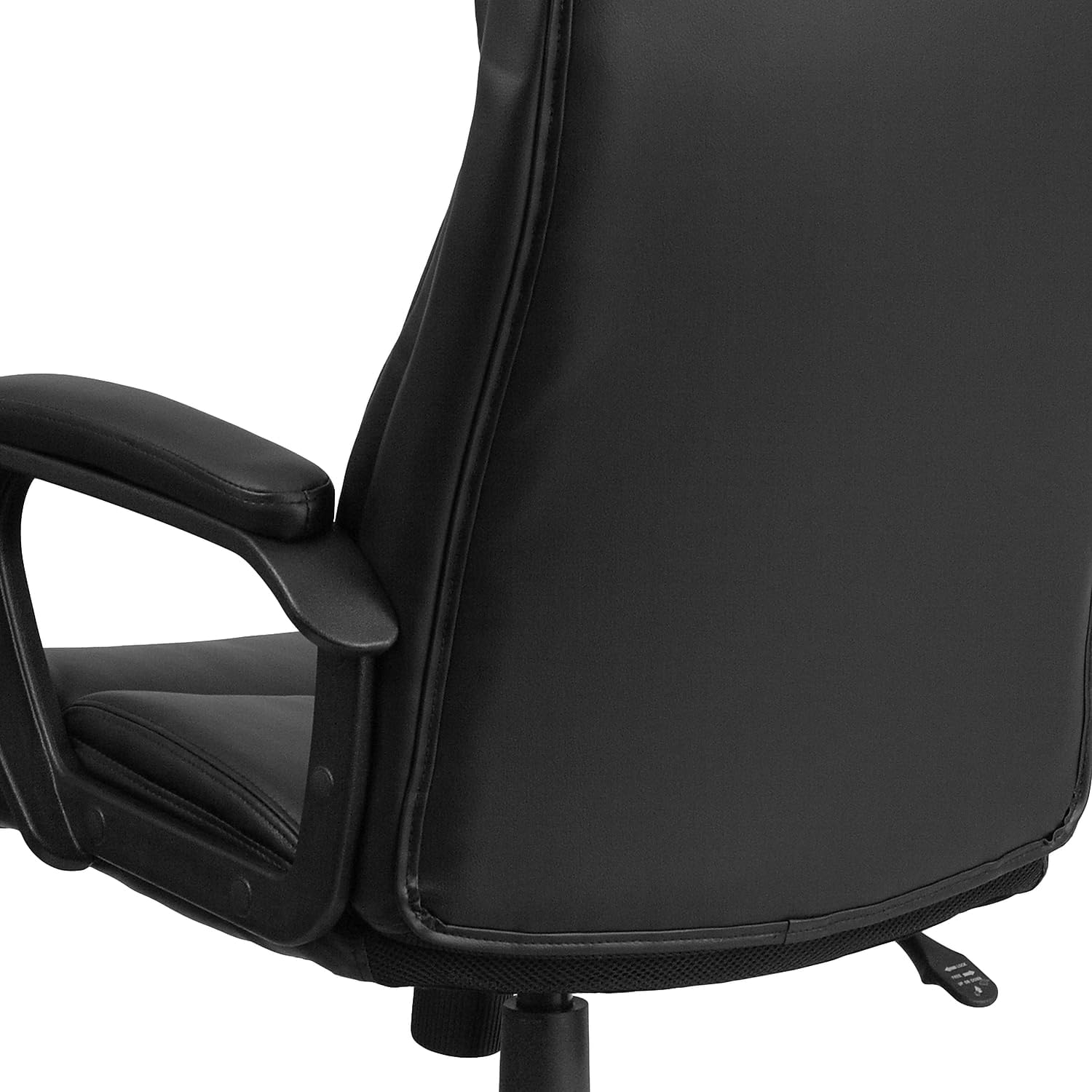 Flash Furniture Raya High Back Black LeatherSoft Executive Swivel Office Chair with Slight Mesh Accent and Arms image 6