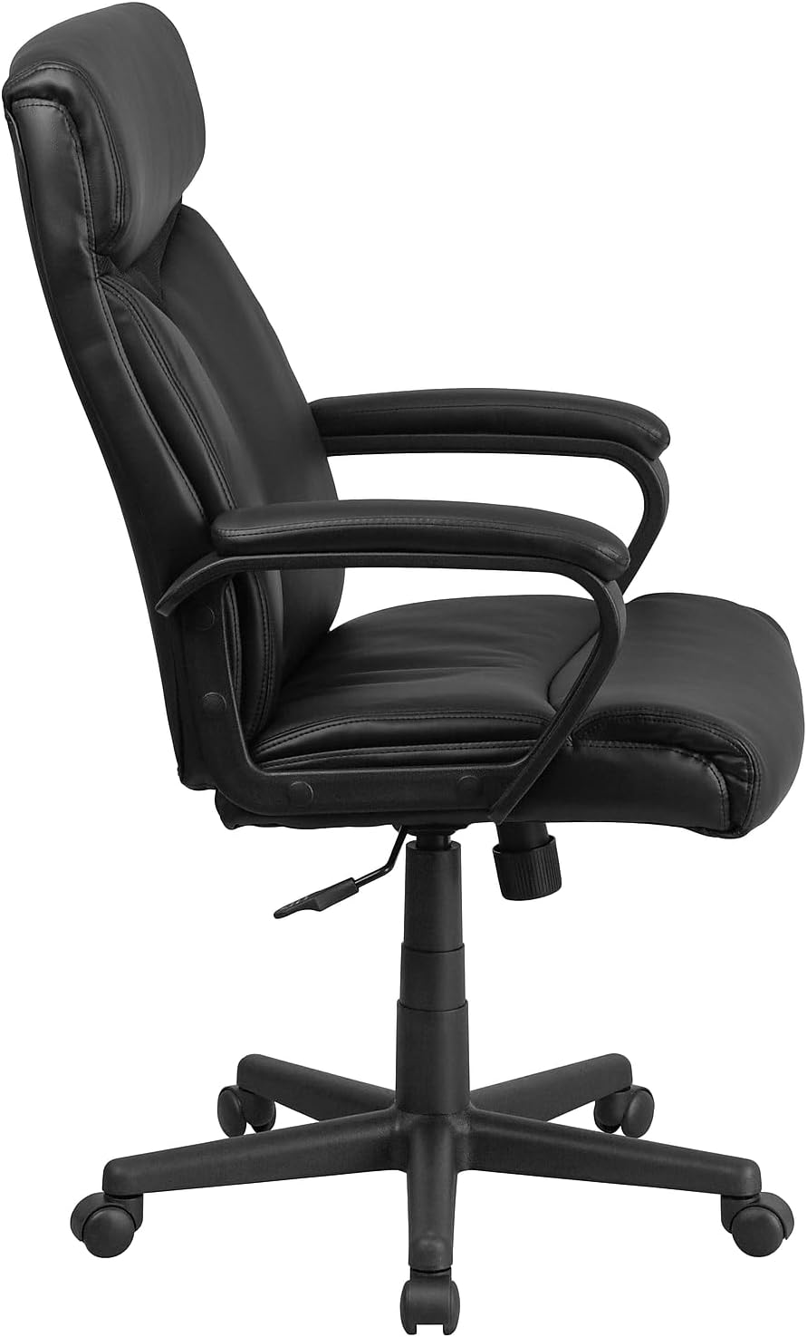Flash Furniture Raya High Back Black LeatherSoft Executive Swivel Office Chair with Slight Mesh Accent and Arms image 7