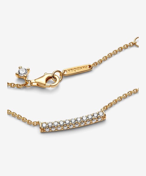 Pandora Timeless Pavé Single-row Bar Collier Necklace 14k gold plating image 1