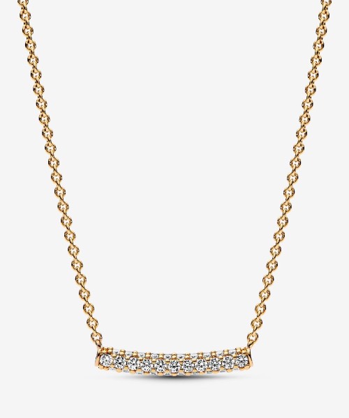 Pandora Timeless Pavé Single-row Bar Collier Necklace 14k gold plating image 3
