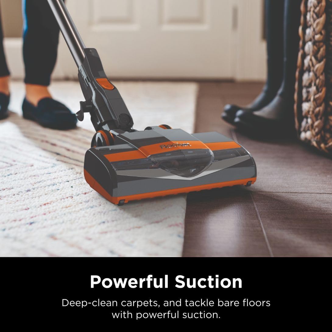 Shark Rocket Ultra-Light Corded Bagless Vacuum for Carpet and Hard Floor Cleaning with Swivel Steering (HV301), Gray/Orange image 2