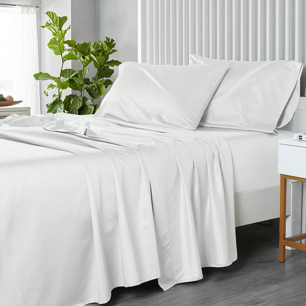 USA 608 Cotton Sheet Set - Extra Deep Pockets (22-inches) & Oversize Flat Sheet image 1