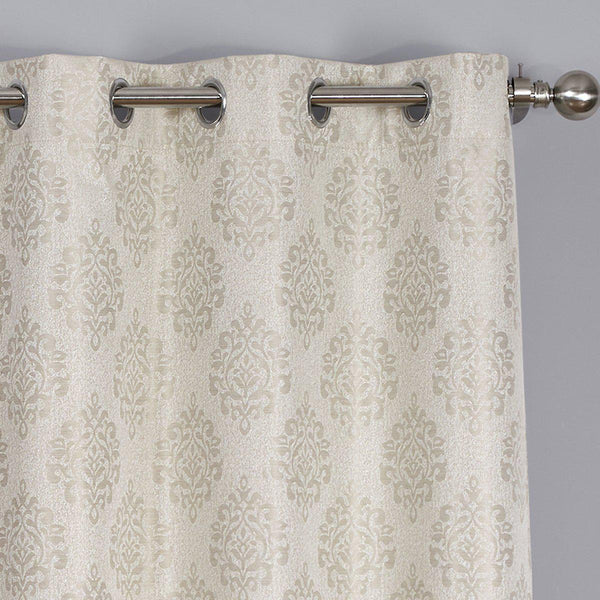 Paisley Thermal Blackout Jacquard Grommet Top Curtain Pair Panels image 3