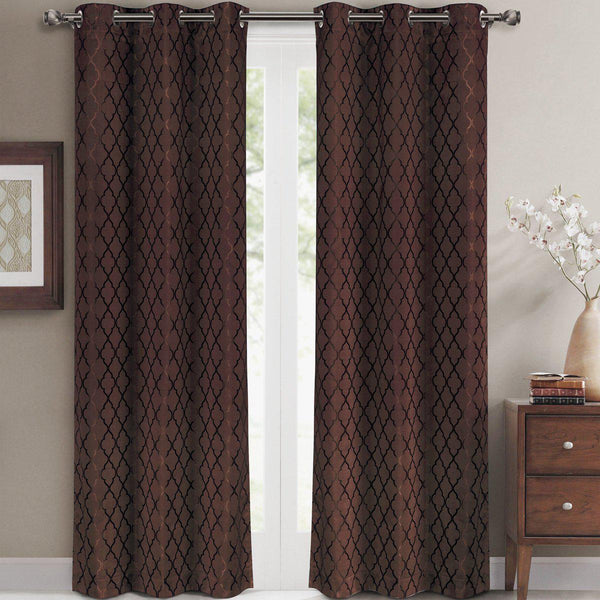 Willow Geometric Jacquard Thermal-Insulated Blackout Curtain Panels (Set of 2) image 2
