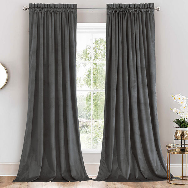 Heavyweight Velvet Curtain Rod Pocket Panels (Set of 2) image 3