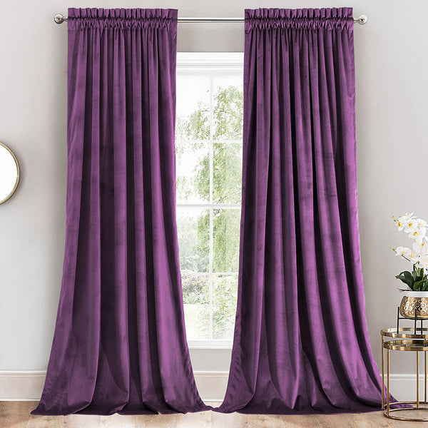 Heavyweight Velvet Curtain Rod Pocket Panels (Set of 2) image 7