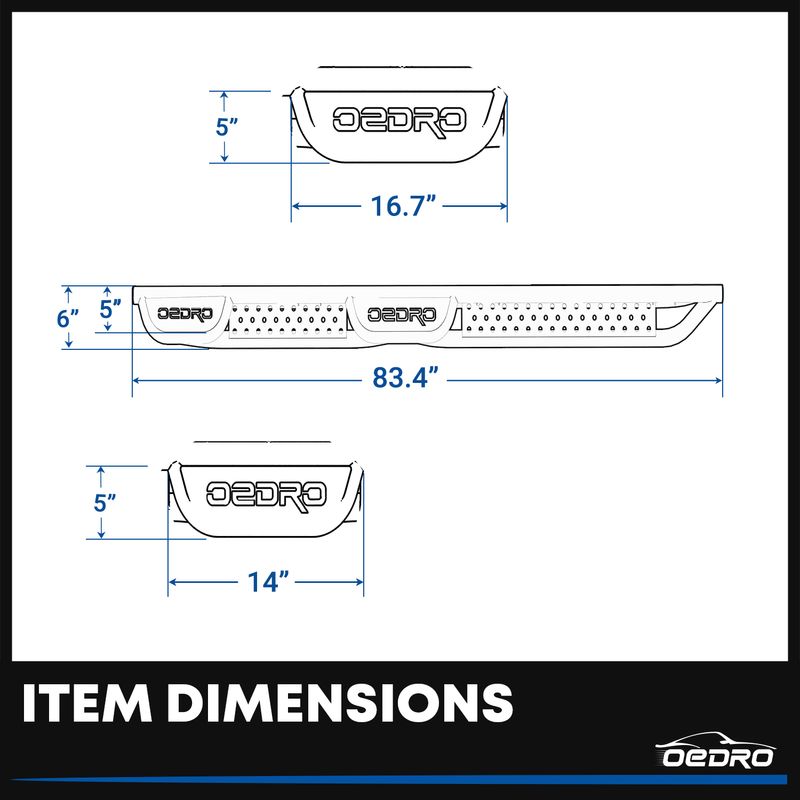 6" Running Boards Dual Convex Platform for 2015-2025 Chevy Colorado/GMC Canyon Crew Cab, Bolt-on Side Steps Steel Nerf Bars image 6